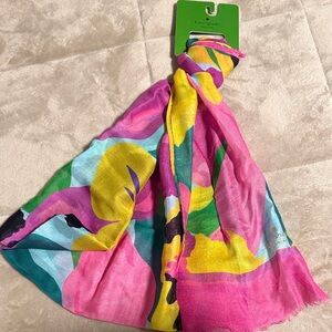 Kate Spade Vibrant Multicolor Floral Scarf
